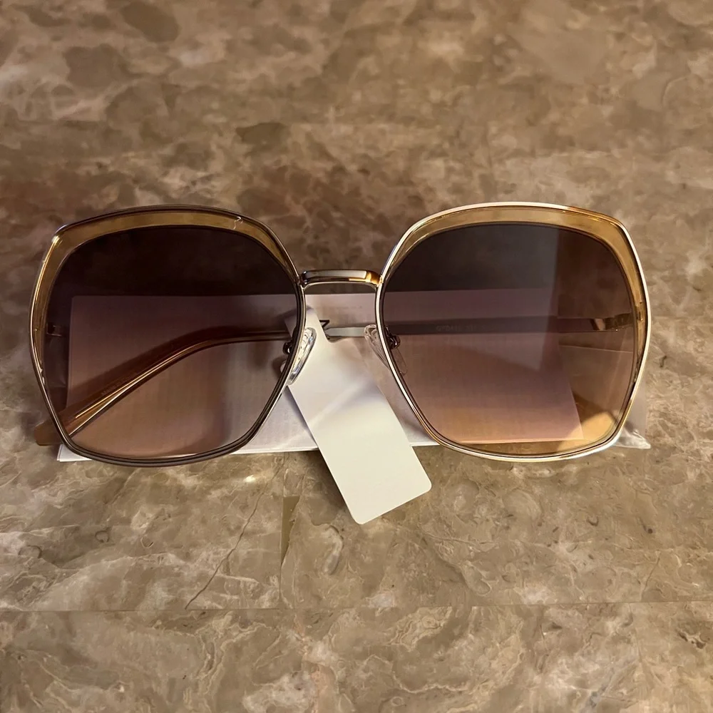 Guess Factory Brown Gradient Butterfly Ladies Sunglasses GF0410 33F 59 NWT‎ NEW